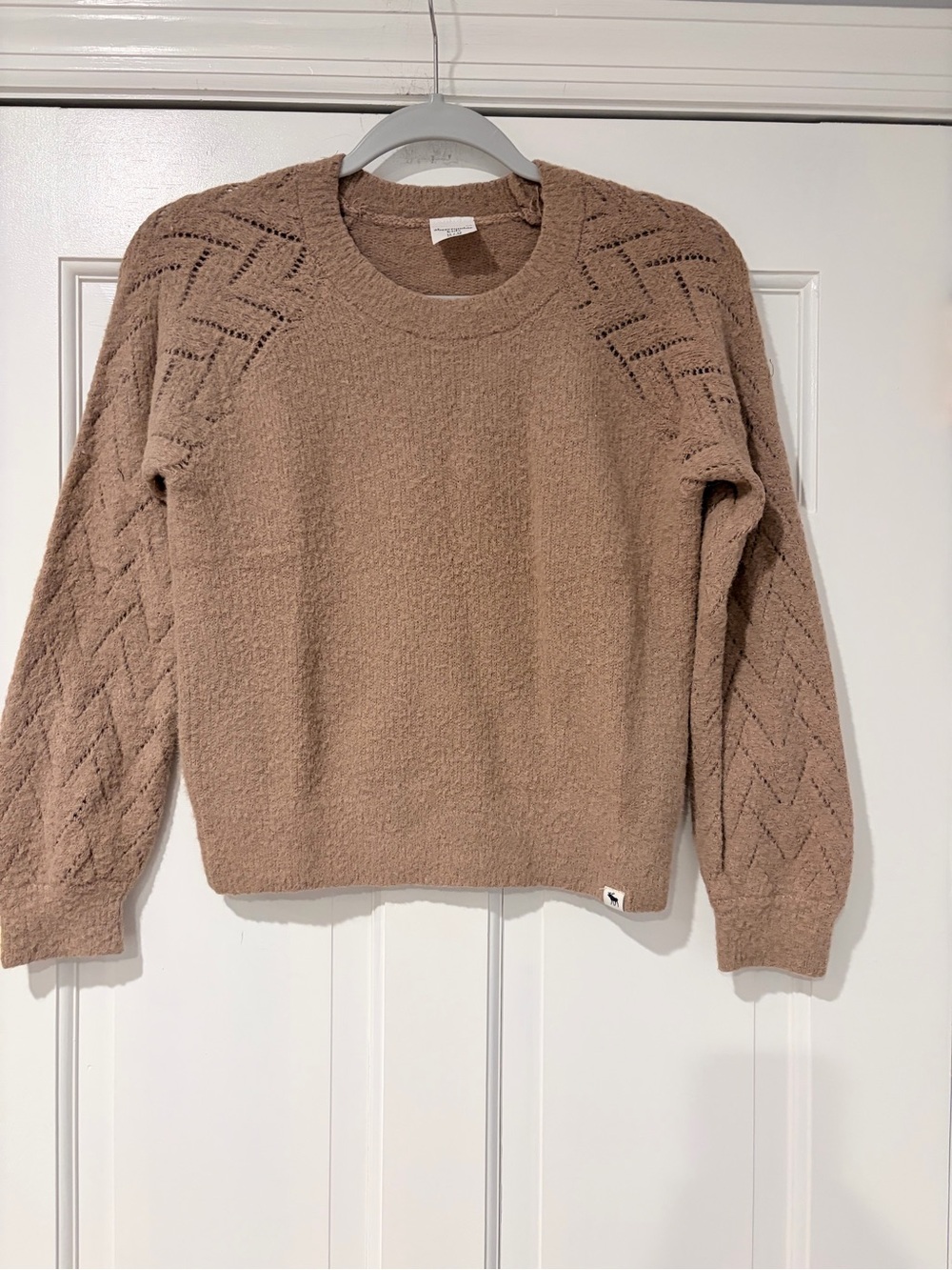 abercrombie kids Taupe Crewneck Knit Sweater